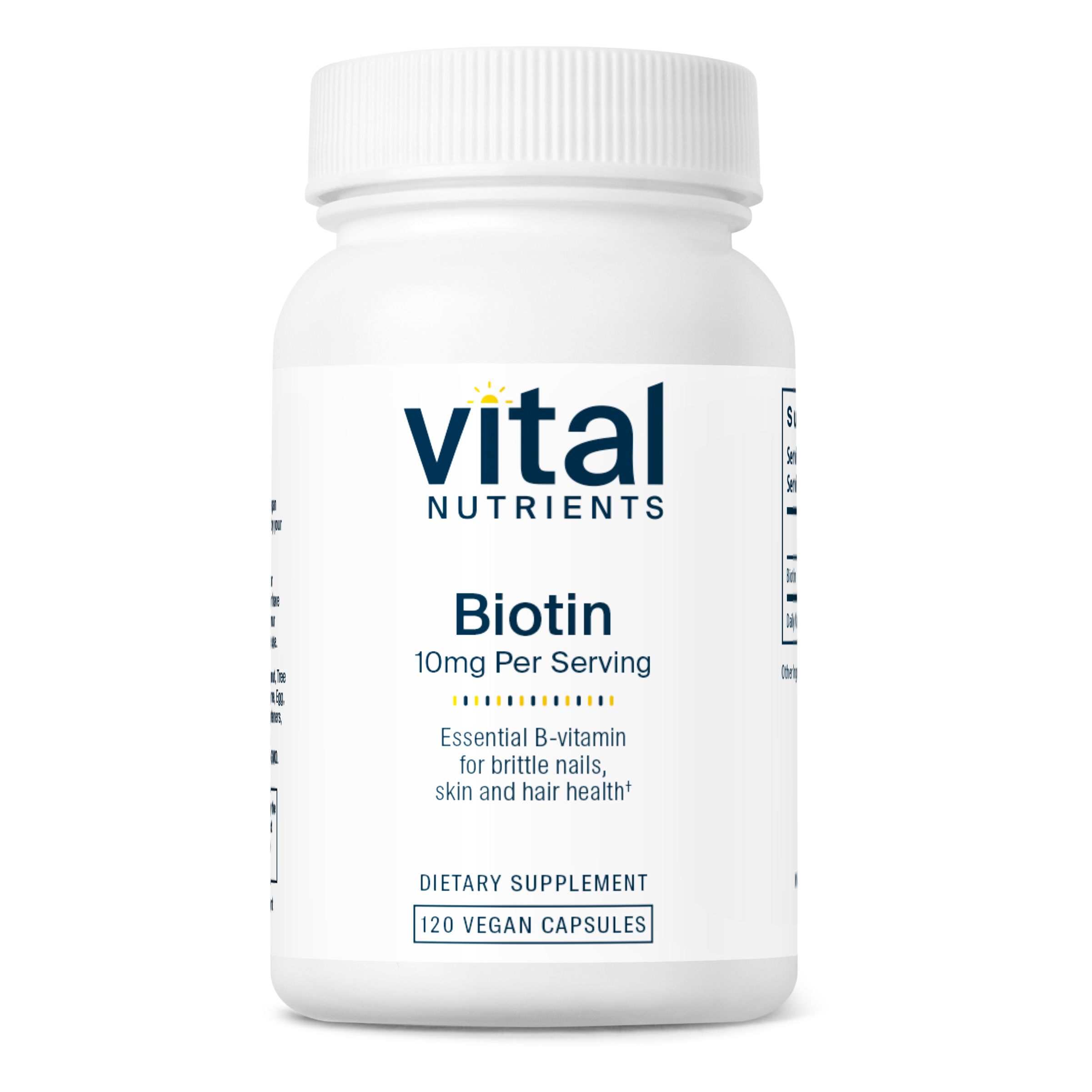 Vital Nutrients Biotin 10mg front of bottle.