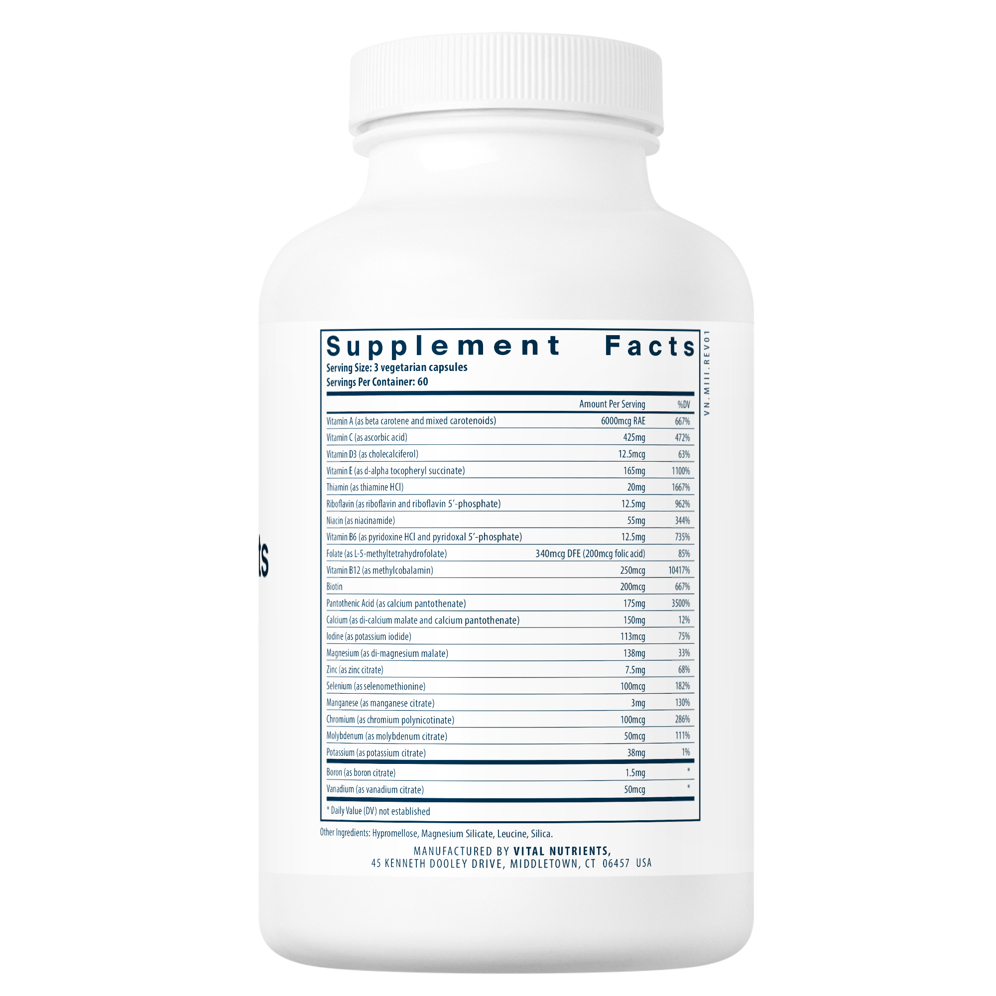 Multi-Nutrients 3 Citrate/Malate Formula (without Copper & without Iron)